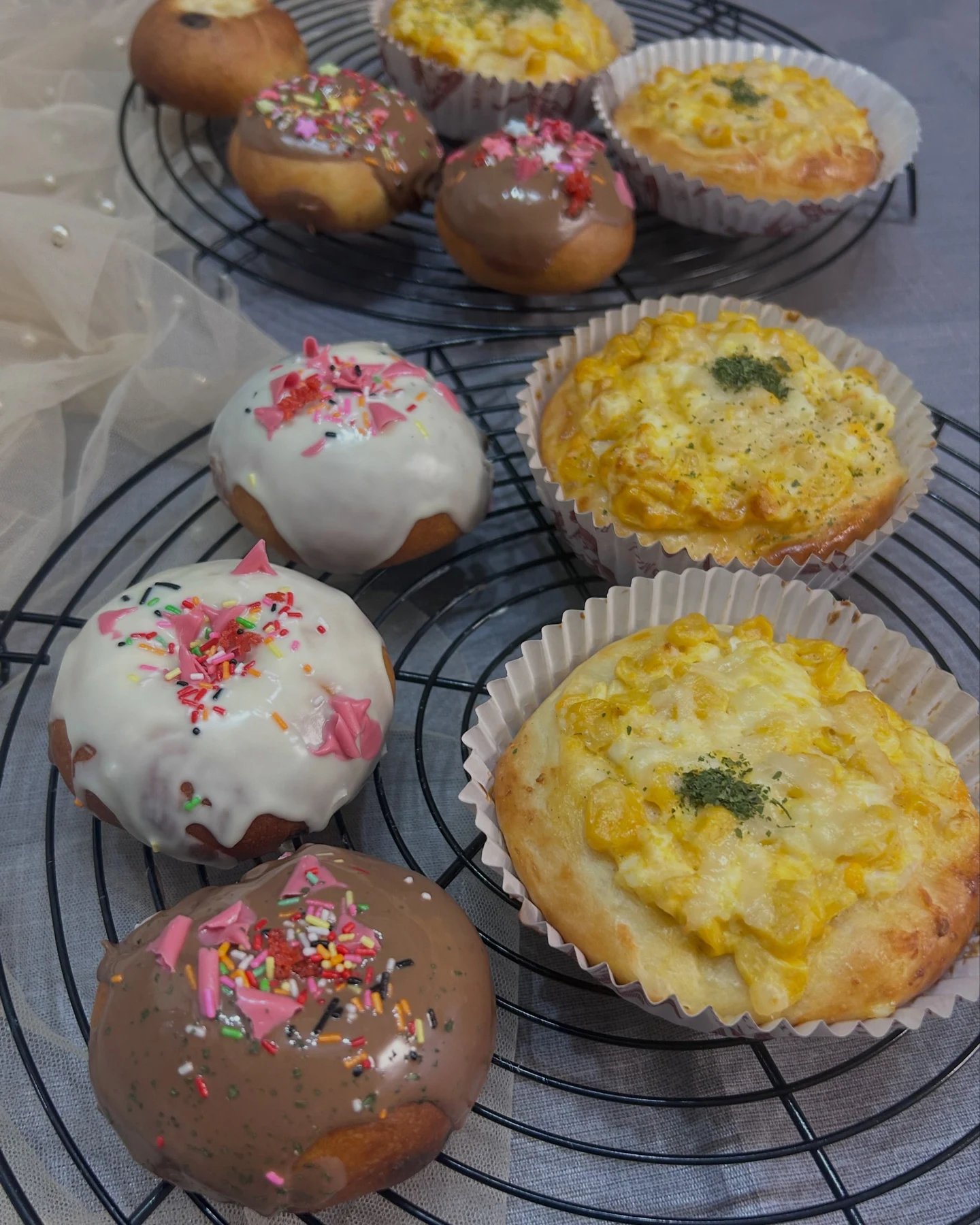 キッズパンレッスンで作ったドーナツと惣菜パン